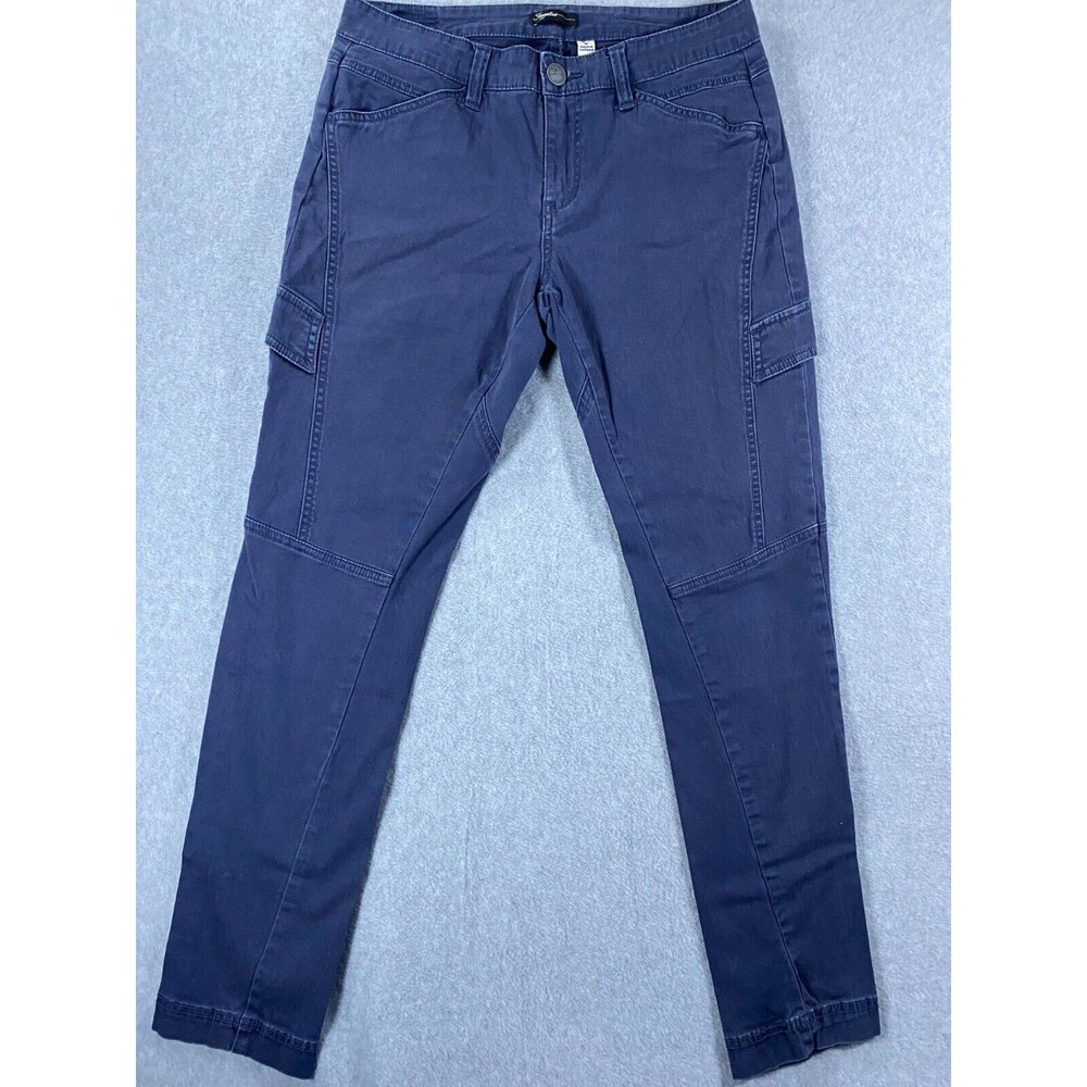 Supplies Cargo Pants Womens 8 Blue Stretch Flat Front Pockets Skinny Leg Zip Fly